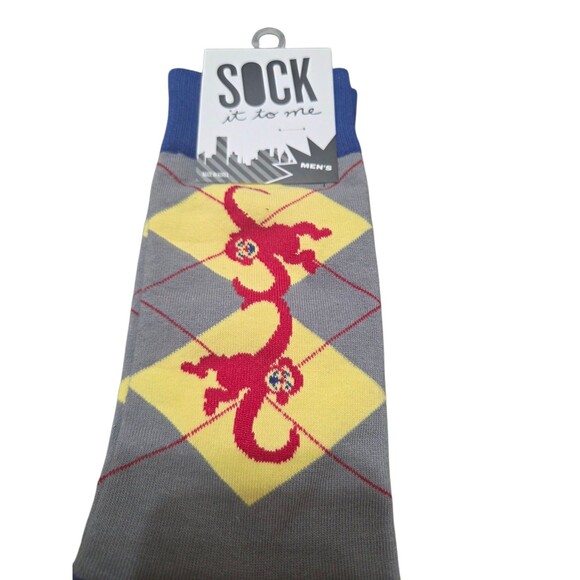 NWT Sock it to Me Barrel Of Monkeys Crew Socks Stretchy Blue Red Gray Fun Gift - Picture 1 of 6